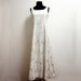 RESERVED for estherjakobs - Early 90s White and Silver Metallic Synthetic Brocade Sleeveless Maxi Dress - Summer Wedding Size 9 10 Vegan