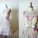 RESERVED for Christine Keating ---- vintage 1950s silk gown / chiffon feathery formal / Watercolor Daydream dress