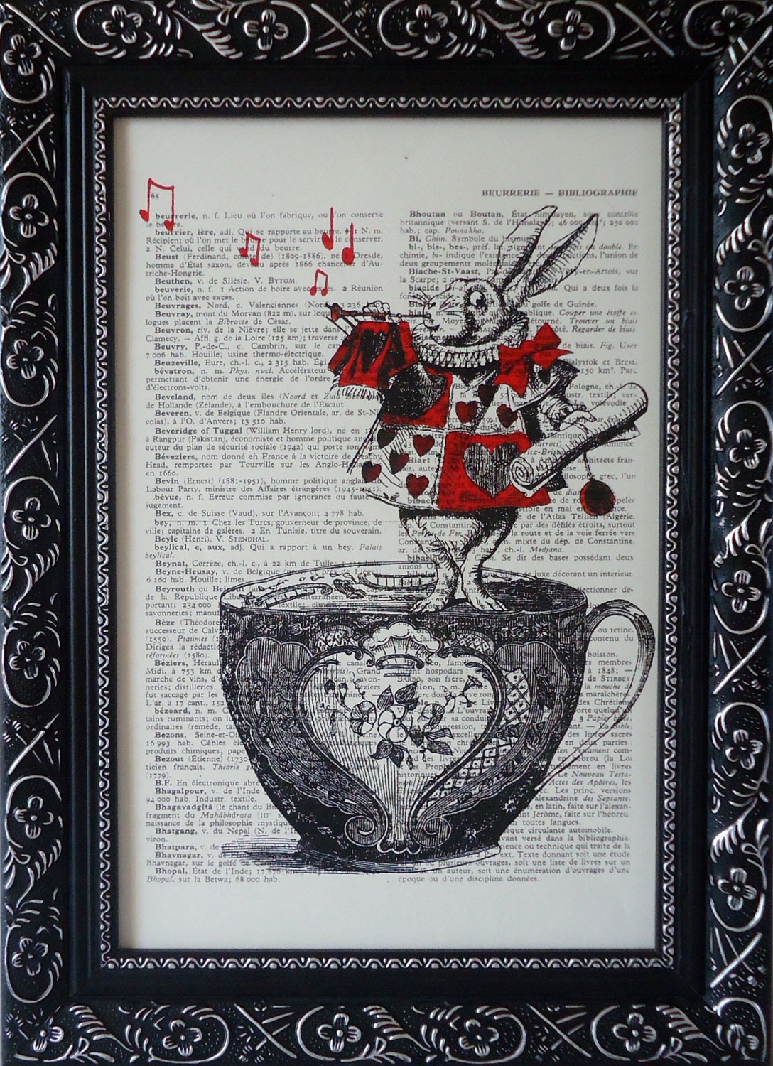 ALICE In WONDERLAND decorations Print on an Vintage Dictionary page, Antique book page Alice in wonderland Mixed media print (360)