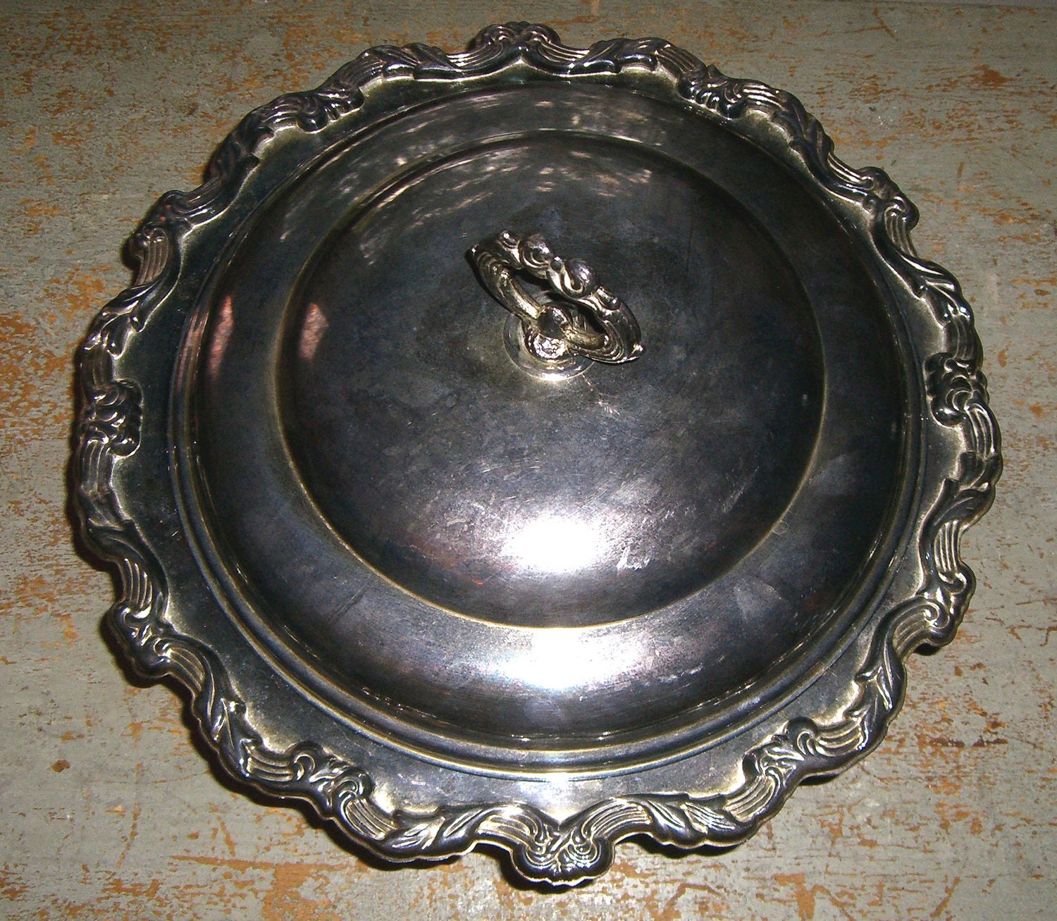 Vintage Bowl, Silver, Chafing Dish, Large, Ornate, Serving Bowl, Bowl