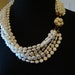 Bridal Multistrand Necklace, 7 Strands of Beads, Goldtone Clasp, 22 inches, Gorgeous