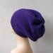 Plum Purple Knitted Slouchy Dread Tam Beanie Hat