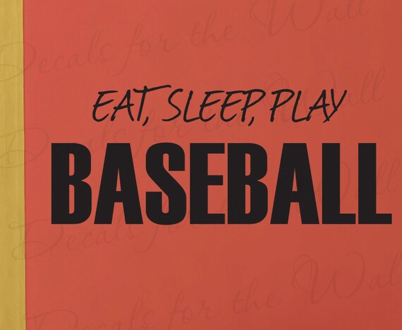 Eat Sleep Play Baseball Boy Sports Themed Kid Room Playroom