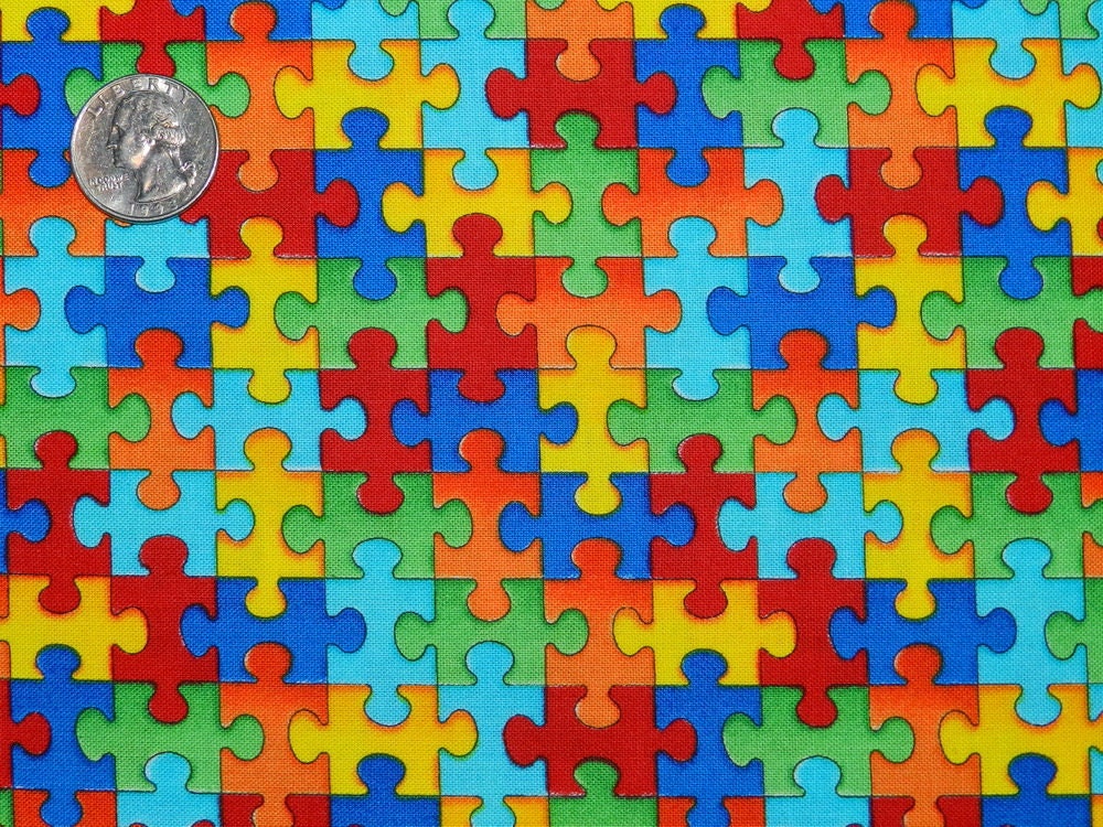Autism Puzzle Piece FQ 18 inches x 42 inches