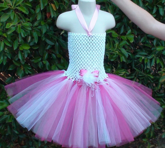 Items similar to Girls Pretty Pink Tutu Dress on Etsy
