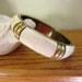 Vintage Bone and Solid Brass Bangle Bracelet