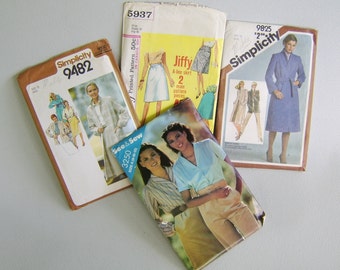 Vintage Sewing Pattern Lot Women Medium Coat Pants Skirts Jacket