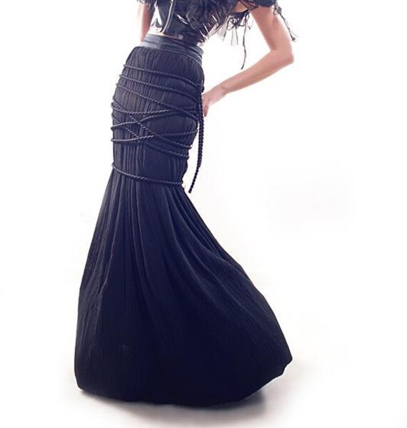 Dramatic Roped Bubble Hem Skirt