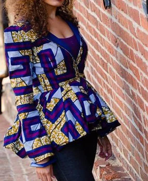 African Wax Print Peplum Jacket-choose a print