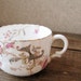 Hand painted floral teacup - White with gold detail