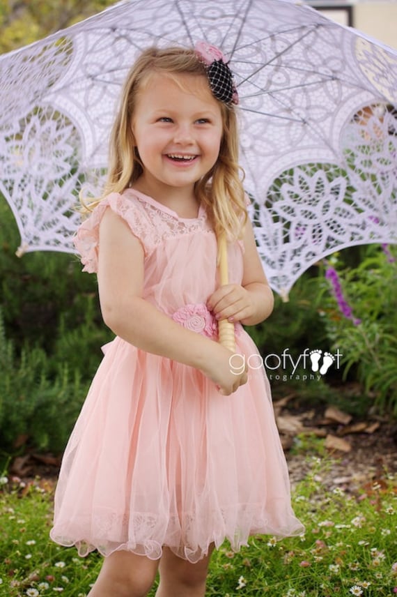 The ORIGINAL Olivia PINK Flower Girl Lace Dress by kailynzoeandco