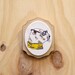 Beaver Cameo Brooch woodland animal original illustration shrink plastic and maple wood