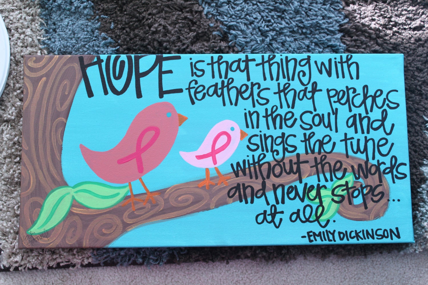 Breast Cancer Awareness Acrylic Painting