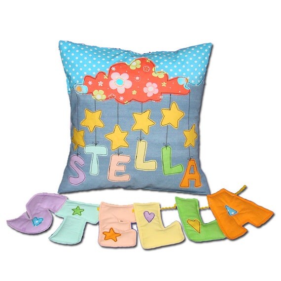 Items similar to Stars Kids Pillow & Wall Hanging LettersSet