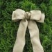 Burlap Bow, Wreath Bow, Wedding Bow, Wedding Decor, Pew Bow