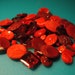 antique red glass buttons collection of 45 rare all antique.found in Paris. red ruby red orange hues A BEAUTIFUL collection range