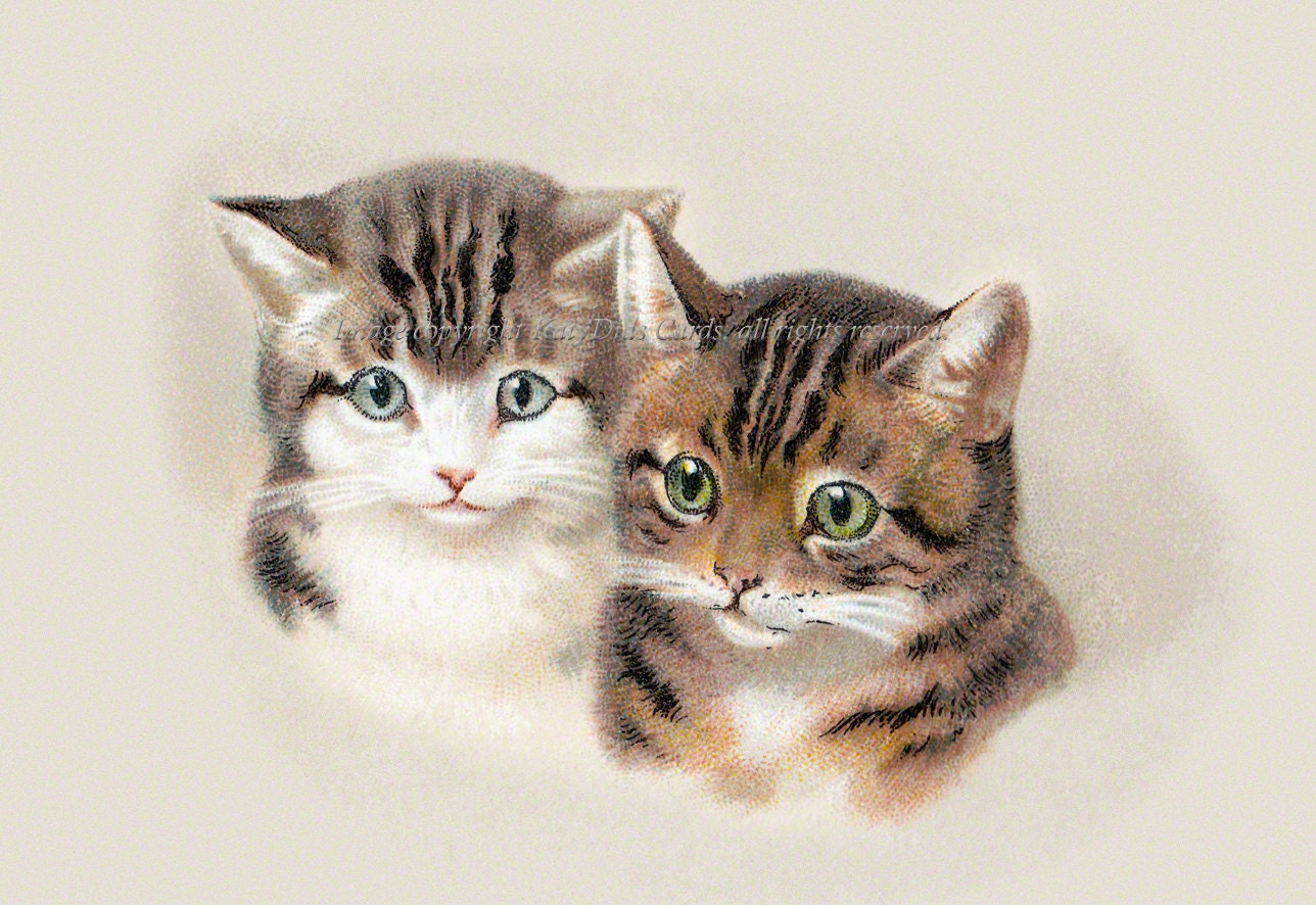 Рисунок полосатая кошка с котятами