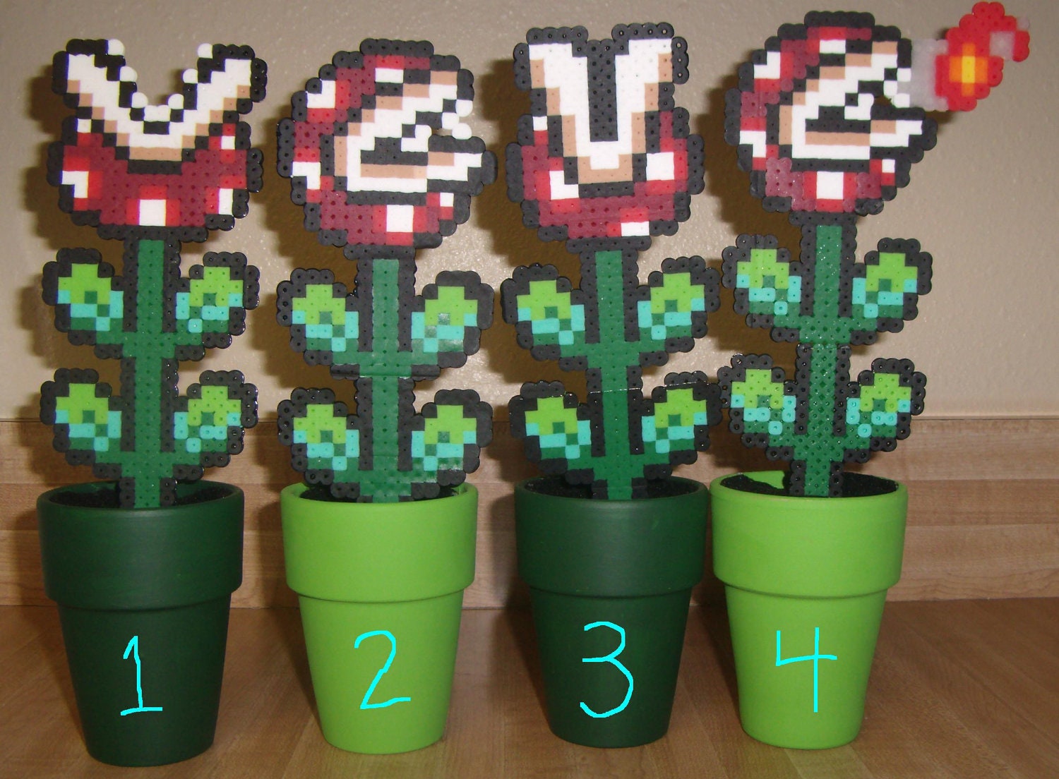 8 bit Super Mario Bros Piranha Plants in Pipes set
 8 Bit Mario Pipe