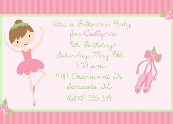 Ballerina Birthday Invitations Free 7