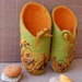 felted slippers for women "summer field "