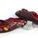 felted slippers for women "mosaic" black and red