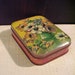 Vintage Toffee Tin in Yellow and Purple with Romantic Floral Motifs - Lovely
