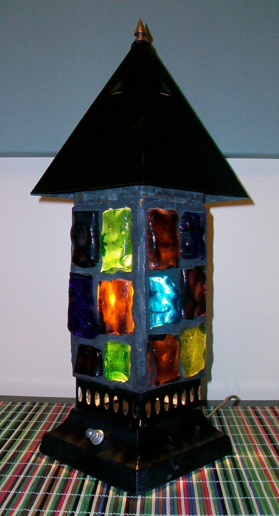 Retro Chunky lava Rock Glass lamp Light Mid Century Modern