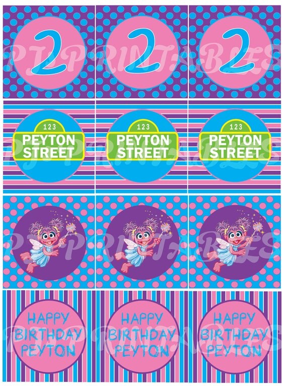 Abby Cadabby & Sesame Street inspired Cupcake Toppers Customized