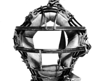 Vintage Baseball Catchers Mask Photograph