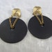 Vintage 80's Navy Discs, pierced Earrings