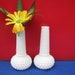 White Glass Vase Vintage Milk Glass Hobnail pair 1960's
