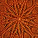Crochet Double Pineapple Doily Orange Ecru 20"