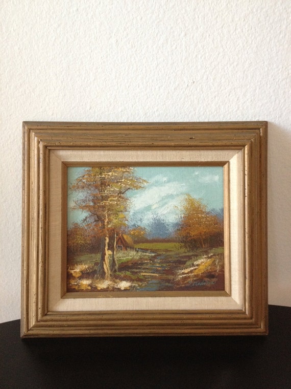 Vintage Framed Oil Painting By J. MEDINA by sheisokay on Etsy