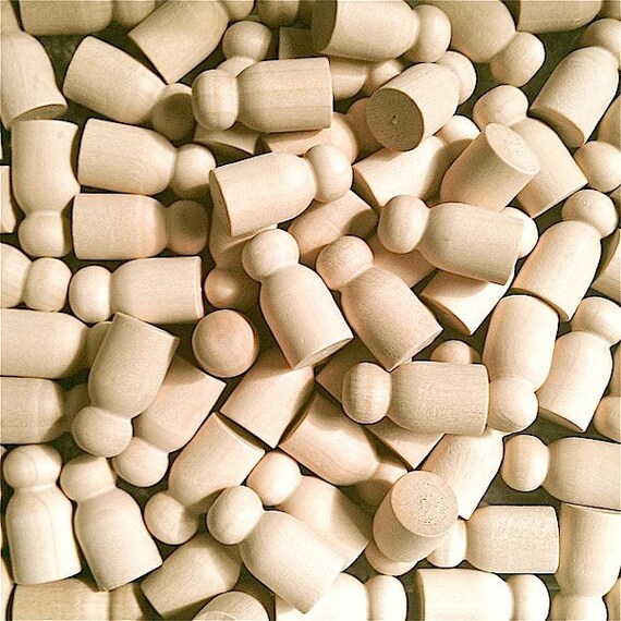 50 Wood People - Wood Peg Dolls - Baby / Game Pieces - Kids Party Craft Supplies Il_570xn