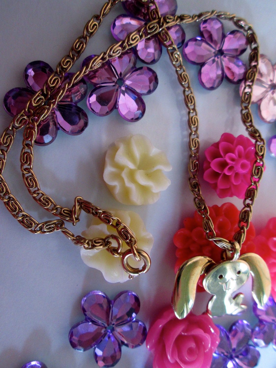 Avon Bunny Necklace Child Necklace Kids Vintage Jewelry