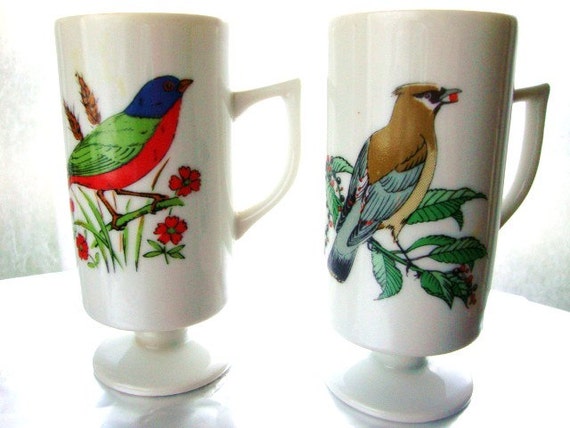Coffee Bird Mugs  vintage Coffee bird Vintage  Vintage with Mugs,  Cups Motif, Irish cups