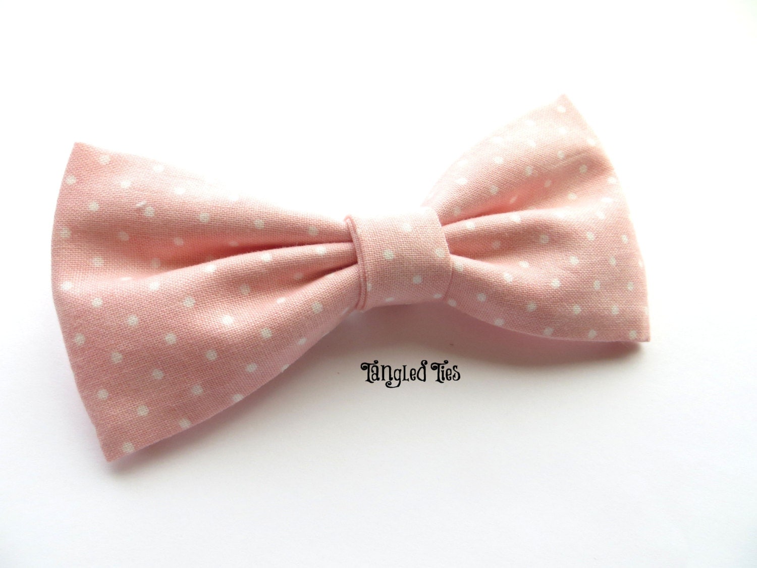 Pink Blush Bow Tie Pink Dotted Bow Tie Blush Polka Dot Bow Tie