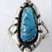 Vintage Native American Navajo Turquoise Silver Signed Ring Size 9