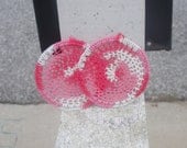Crocheted Dreamcatcher Earrings in Pink Camo
