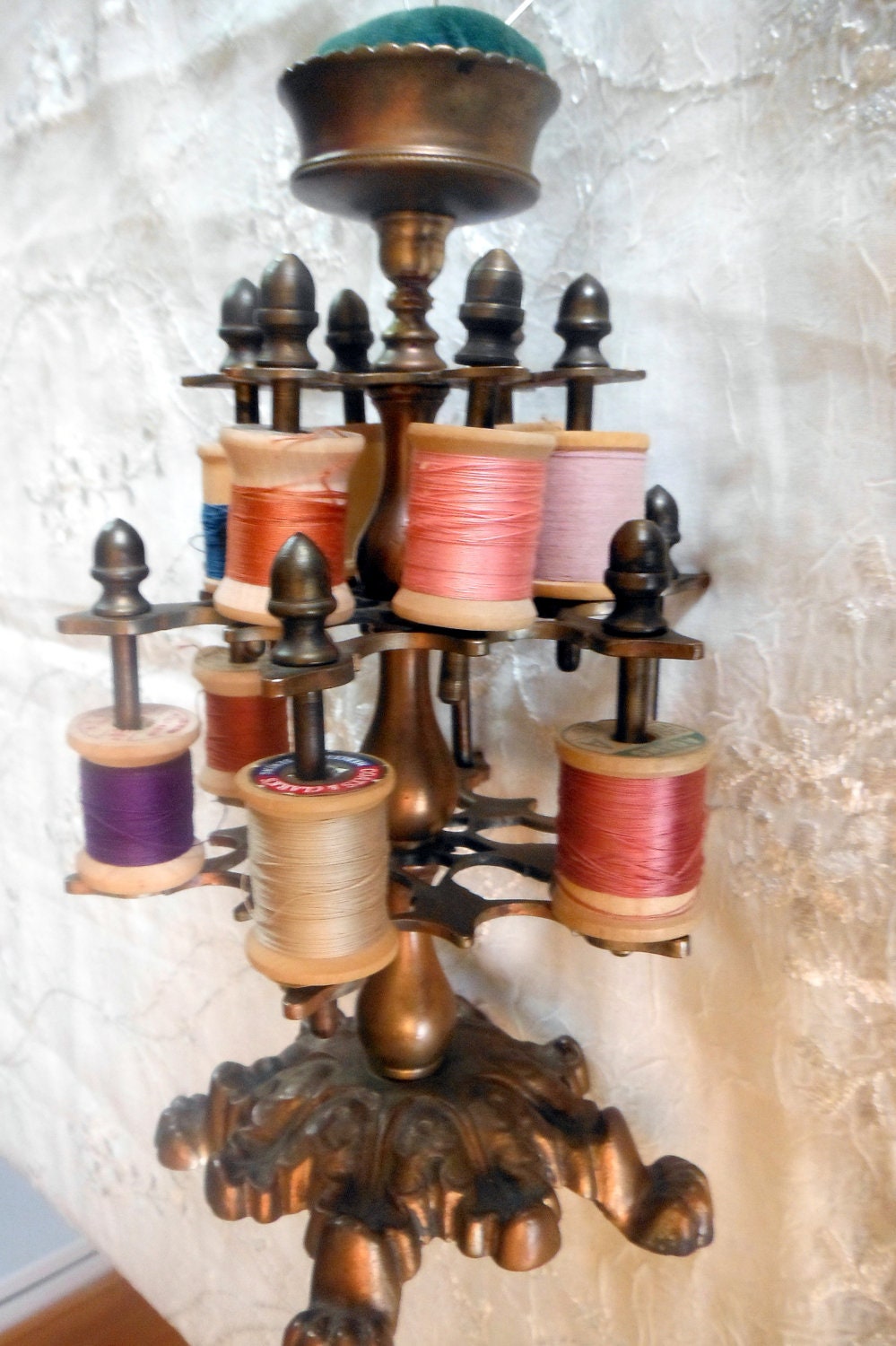 Antique Brass Thread Holder