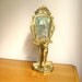 Antique Brass Art Deco Tabletop Mirror, Brass Woman Mirror, Vanity Mirror