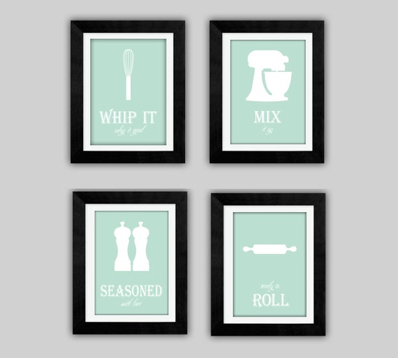 Items similar to Kitchen Silhouette Printable Art Set Digital JPEG File ...