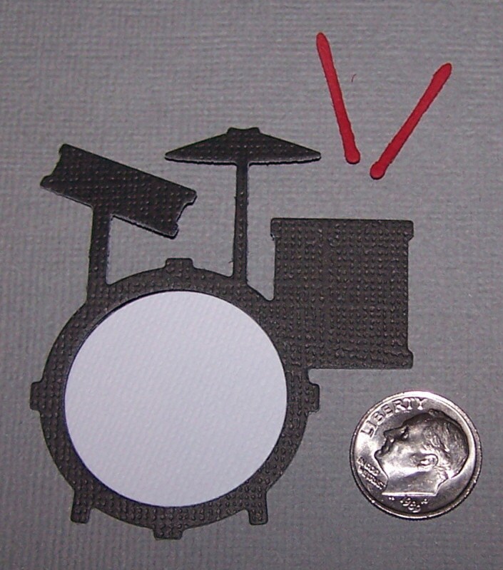 2 Drum Set / Music Quickutz Scrapbooking Paper Die by DieCuts4U