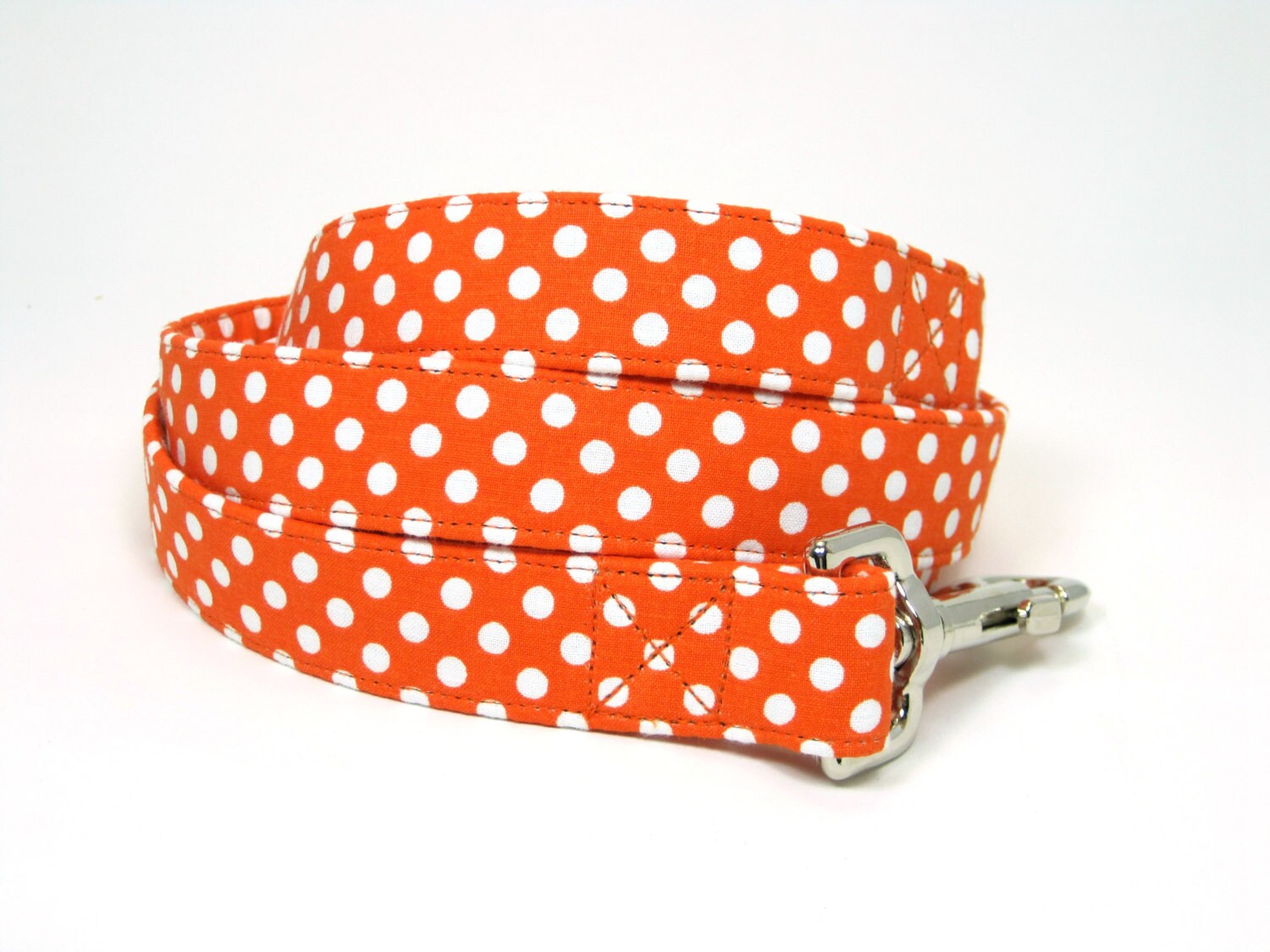Wrap Around Fabric Dog LeashOrange dot