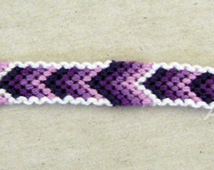 Knots for a Cause - Violet Ombre Arrow Chevron Macrame Knotted Friendship Bracelet Wristband Anklet