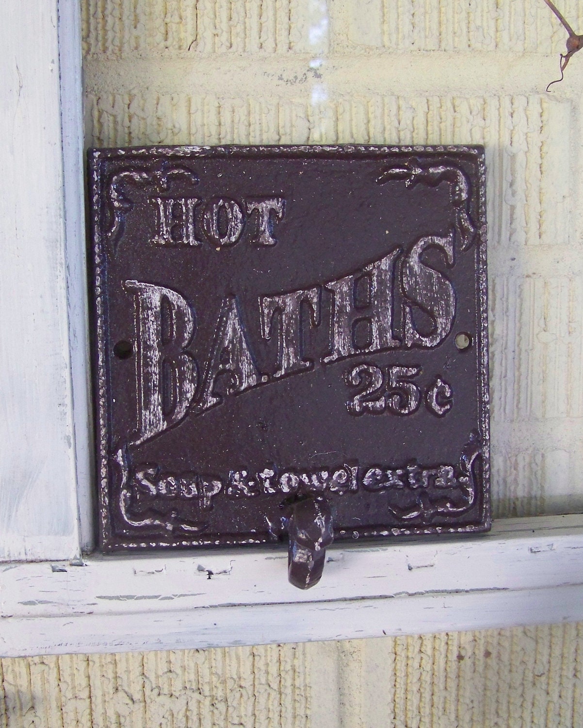 Decorative Cast Iron Bathroom HookShabby Chic by ShabbrusticChic