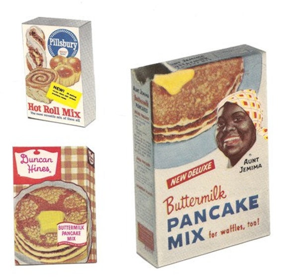 Retro Vintage Kitchen Magnet PANCAKE MIX BAKING Trio Original