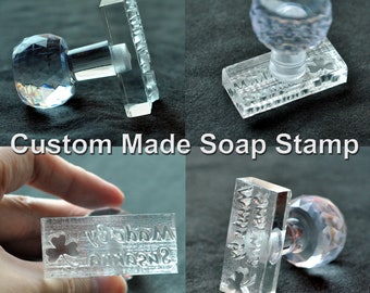 Custom-made customize Handmade Acrylic Glass Soap Stamp Seal Cookie Stamp