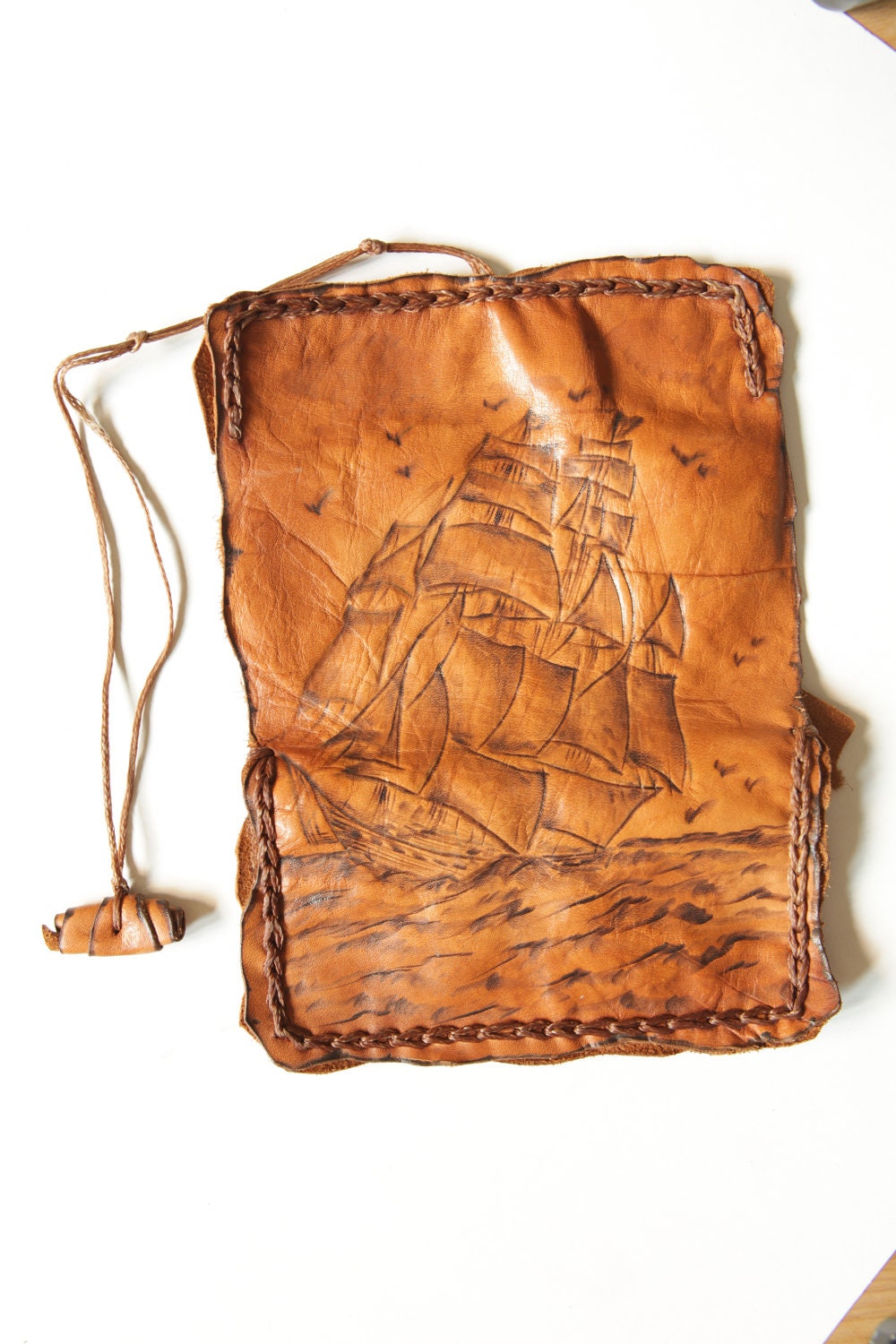 Handmade exclusive leather tobacco pouch.