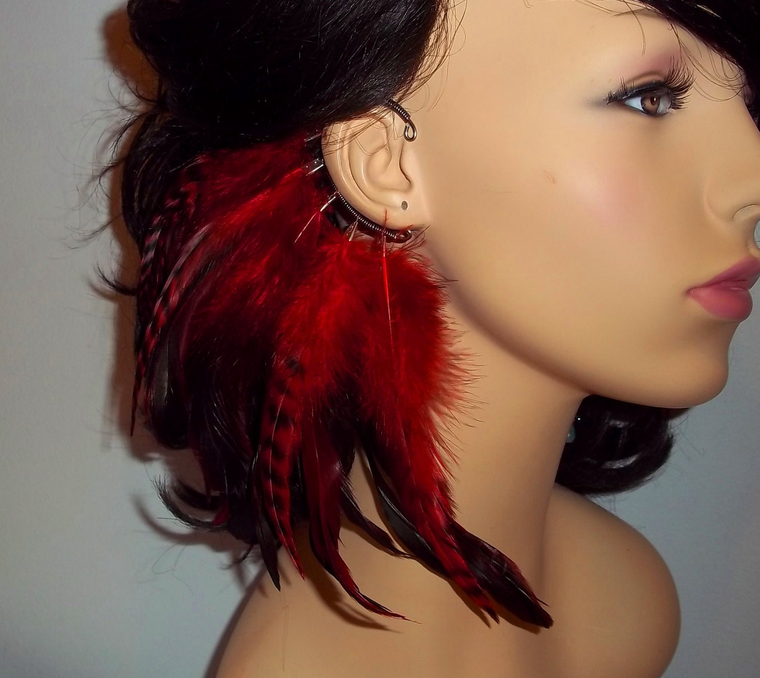 Feather Ear Cuff Earrings Feather Earring Boho Earring